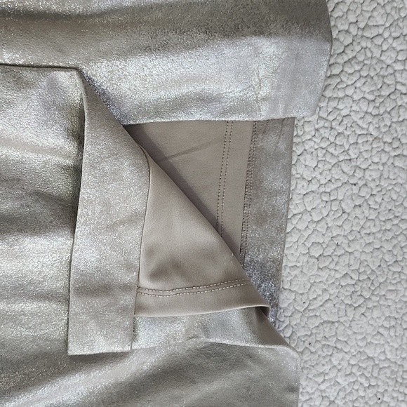 Lauren by Ralph Lauren straight dress size 4 metallic champagne color lined - Picture 11 of 13